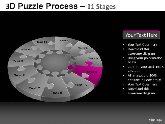 PowerPoint Process Download Pie Chart Puzzle Process Ppt Slide