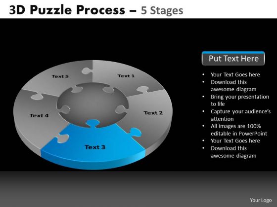 PowerPoint Process Leadership Pie Chart Puzzle Process Ppt Layout