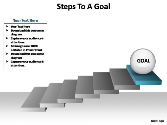 PowerPoint Process Leadership Steps To A Goal Ppt Design