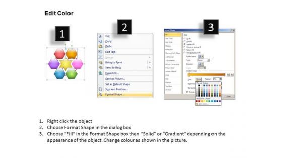 PowerPoint Process Process Hexagon Chart Ppt Slides