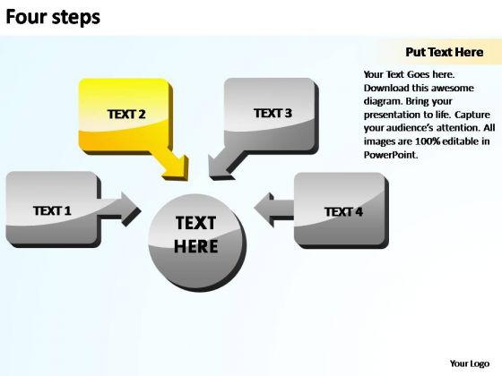 PowerPoint Process Sales Four Steps To Meet Target Ppt Slide