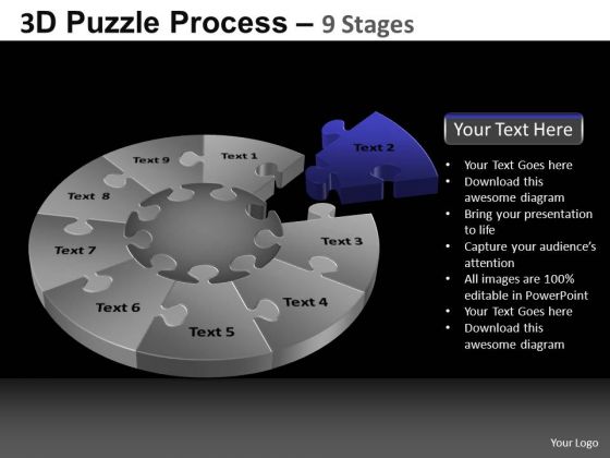 PowerPoint Process Strategy Pie Chart Puzzle Process Ppt Slide Designs