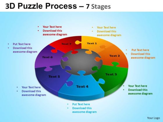 PowerPoint Process Success Jigsaw Pie Chart Ppt Templates