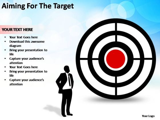 PowerPoint Process Teamwork Aiming For The Target Ppt Designs