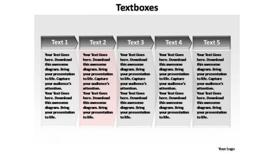 PowerPoint Process Teamwork Textboxes Ppt Template