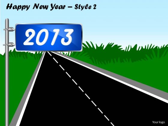 PowerPoint Road To 2013 Happy New Year Ppt Slide Templates