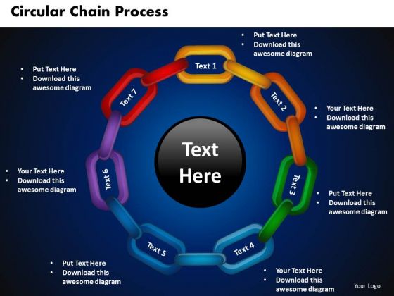 PowerPoint Slide Designs Circular Chain Flowchart Process