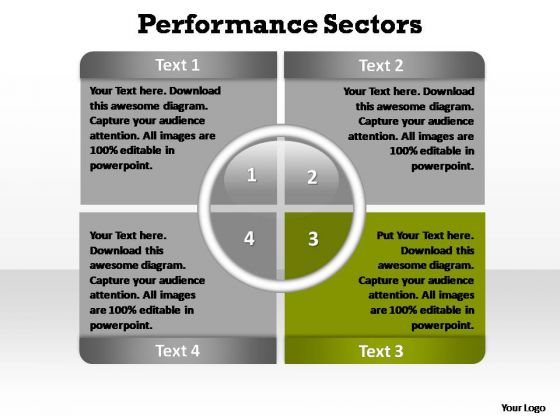 PowerPoint Slide Designs Teamwork Performance Sectors Ppt Slides
