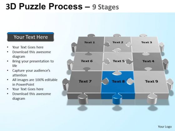 PowerPoint Slide Designs Teamwork Puzzle Process Ppt Themes