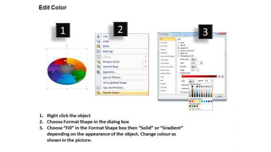 PowerPoint Slide Image Pie Chart Puzzle Process Ppt Slide