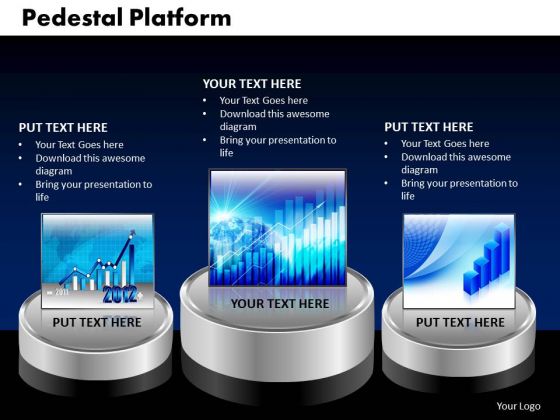PowerPoint Slide Pedestal Platform Growth Ppt Slides