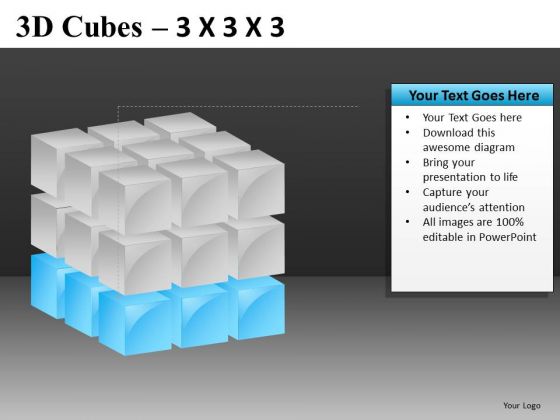 PowerPoint Slide With Bottom Layer Of Cube