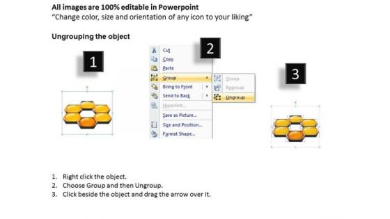 PowerPoint Slidelayout Corporate Teamwork Hexagonal Combs Ppt Slide