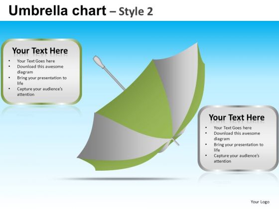 PowerPoint Slidelayout Corporate Teamwork Targets Umbrella Chart Ppt Presentation