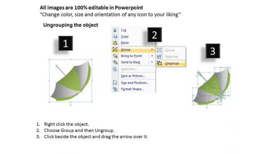 PowerPoint Slidelayout Corporate Teamwork Targets Umbrella Chart Ppt Presentation