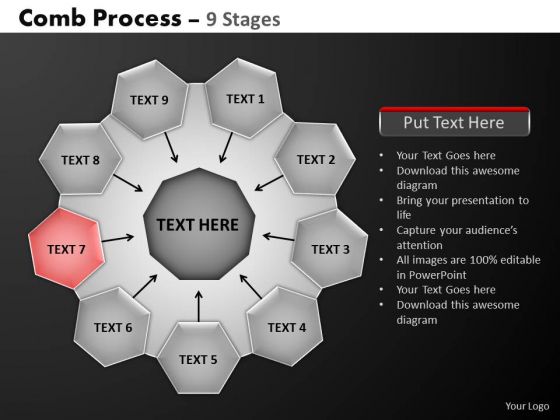 PowerPoint Slidelayout Graphic Hub And Spokes Process Ppt Backgrounds