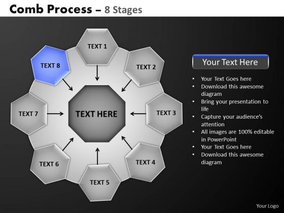 PowerPoint Slidelayout Sales Hub And Spokes Process Ppt Slides