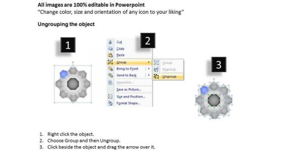 PowerPoint Slidelayout Sales Hub And Spokes Process Ppt Slides