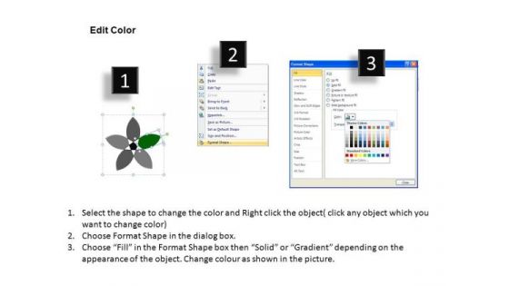 PowerPoint Slidelayout Teamwork Flower Petal Ppt Design
