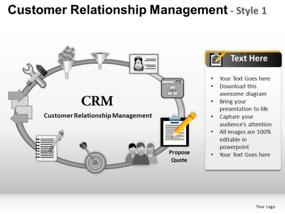 PowerPoint Slides Business Success Customer Relationship Management Ppt Templates