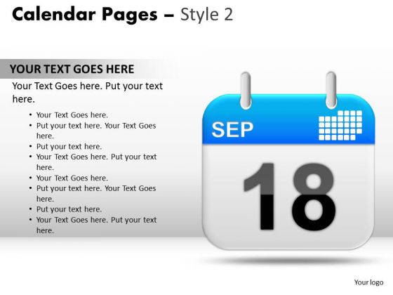 PowerPoint Slides Calendar 18 Sep Process Ppt Slide Designs