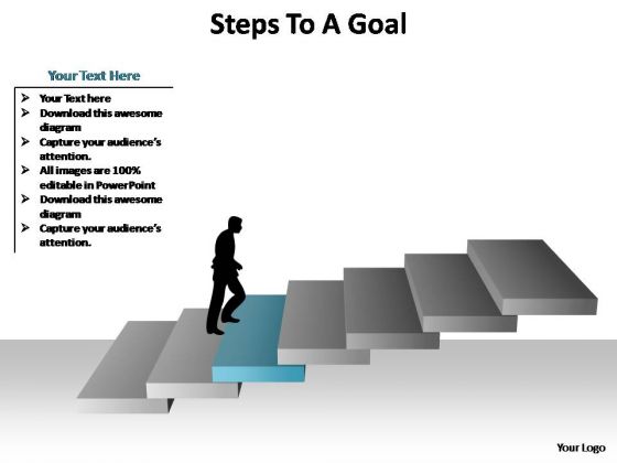 PowerPoint Slides Download Steps To A Goal Ppt Slide