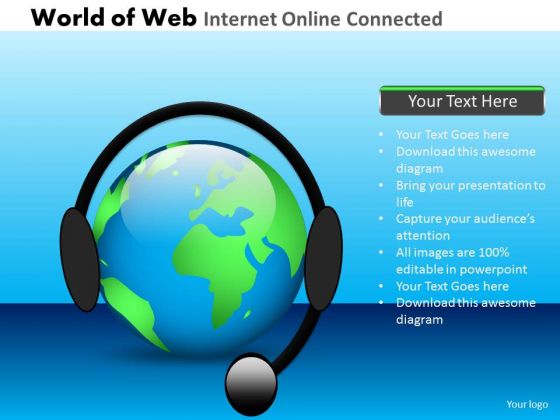 PowerPoint Slides Global Internet Connected Ppt Templates