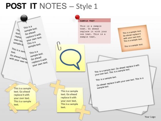 PowerPoint Slides Growth Post It Notes Ppt Templates
