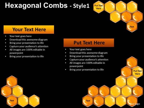 PowerPoint Slides Hexagonal Combs Editable Templates Download