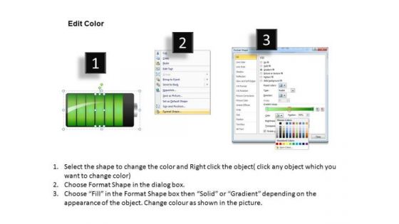 PowerPoint Slides On Batteries Showing Energy Status Ppt Diagrams
