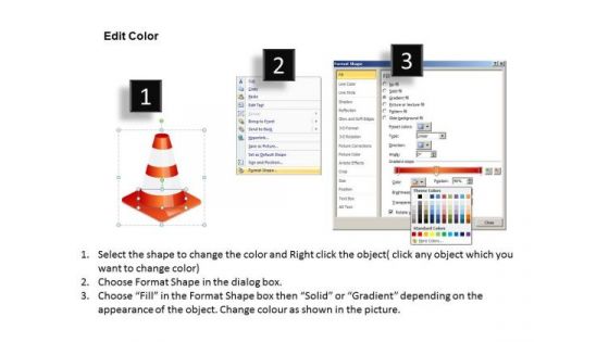 PowerPoint Slides With Orange And Yellow Traffic Cones
