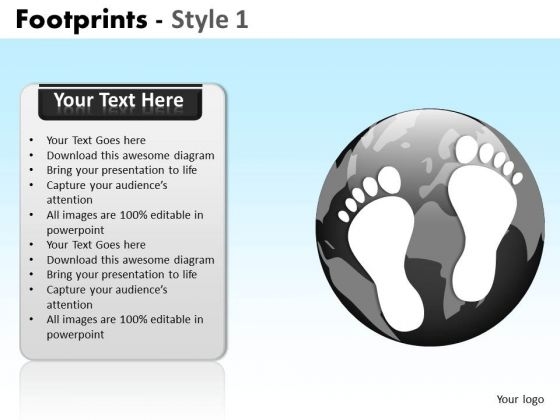 PowerPoint Slidesbusiness Teamwork Footprints Ppt Theme