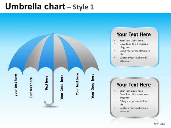 PowerPoint Template Company Competition Mission Umbrella Chart Ppt Themes