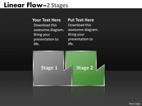 PowerPoint Template Custom Mechanism Of Linear Flow Strategy Graphic