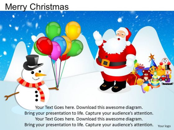 PowerPoint Template Diagram Merry Christmas Ppt Process
