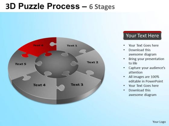 PowerPoint Template Download Jigsaw Pie Chart Ppt Backgrounds
