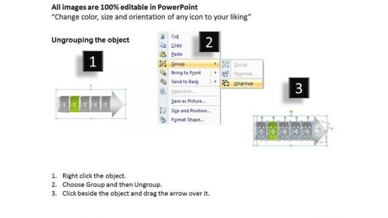 PowerPoint Template Horizontal Flow Course Charts Theme Of 5 Stage Diagram Image