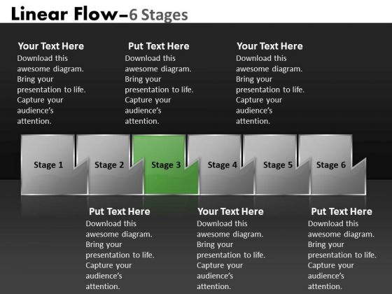 PowerPoint Template Illustration Of Six Sequential Steps Route Design