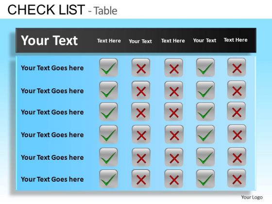 PowerPoint Templates Business Education Check List Table Ppt Themes