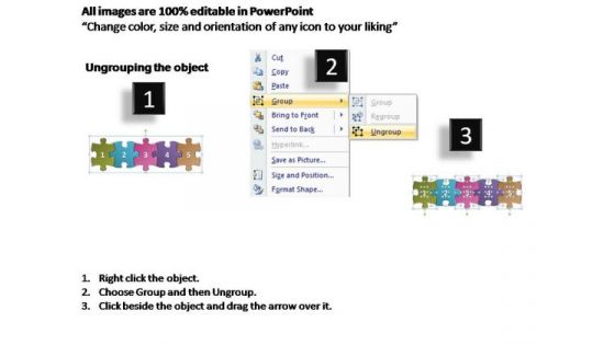 PowerPoint Templates Business Five Improvement Steps Puzzle Ppt Slides