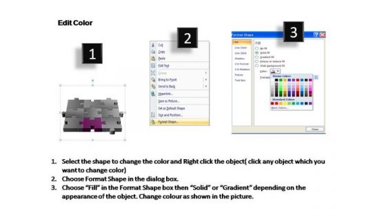 PowerPoint Templates Diagram 3d Puzzle Process Ppt Slide