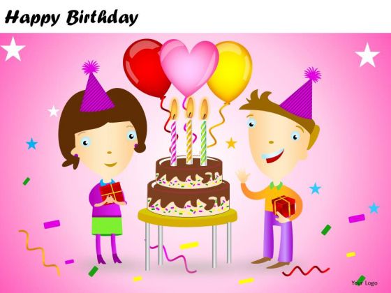 PowerPoint Templates Kids Cake Happy Birthday Ppt Designs