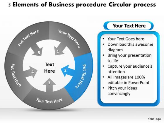 PowerPoint Templates Procedure Circular Process Home Care Business Plan