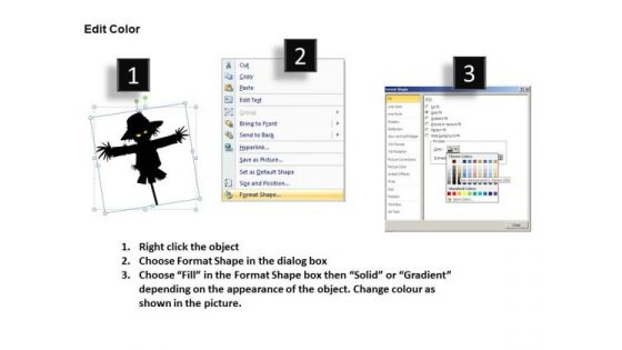 PowerPoint Templates Scary Scarecrows Moonlight Ppt Slides