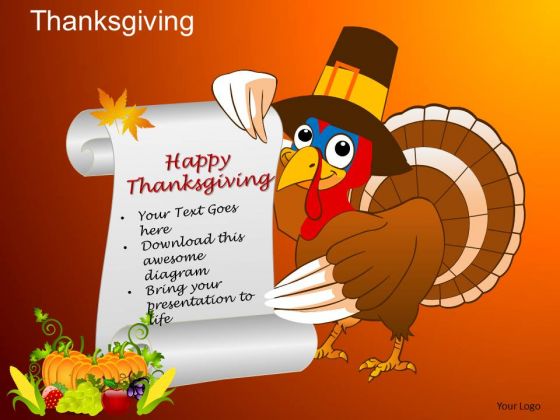 PowerPoint Templates Turkey Thanksgiving Ppt Theme