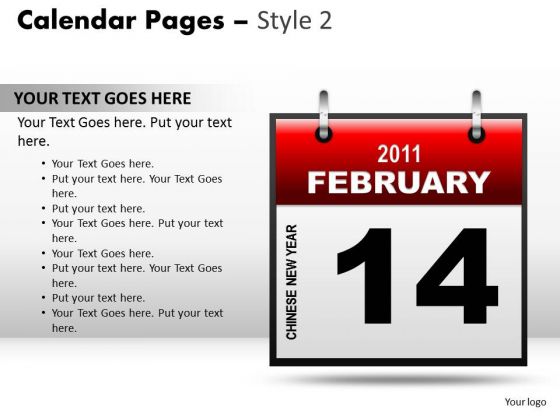 PowerPoint Theme Calendar 14 February Leadership Ppt Designs
