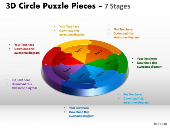 PowerPoint Theme Chart Circle Puzzle Ppt Process