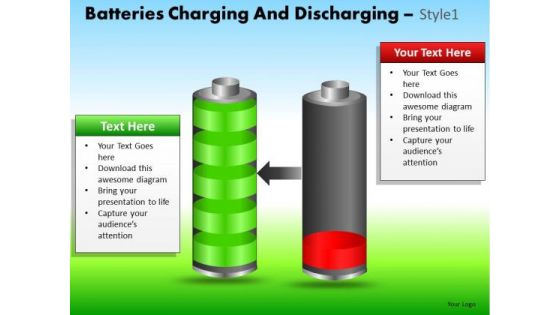 PowerPoint Theme Corporate Designs Batteries Charging Ppt Theme