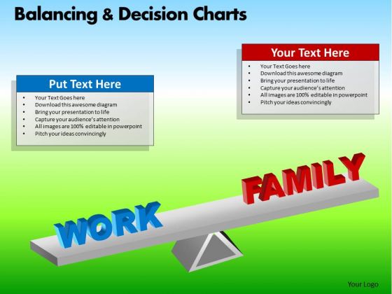 PowerPoint Theme Executive Success Balancing Decision Charts Ppt Slide