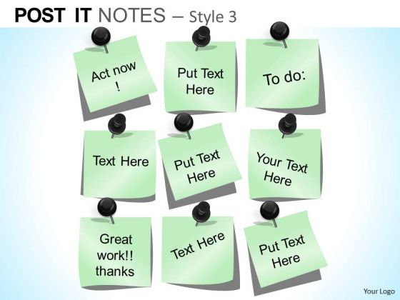 PowerPoint Theme Executive Teamwork Post It Notes Ppt Layout